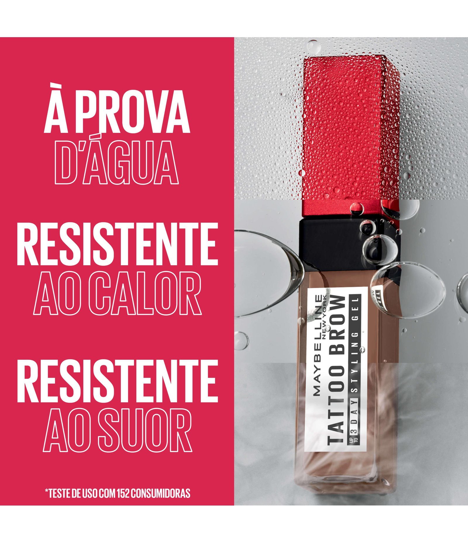 Gel de Sobrancelhas NY Tattoo Brow 3D Maybelline Deep Brown 3