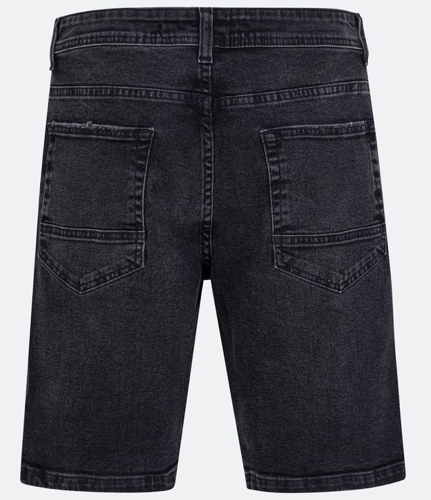 Bermuda Skinny Jeans com Bolsos Preto 6