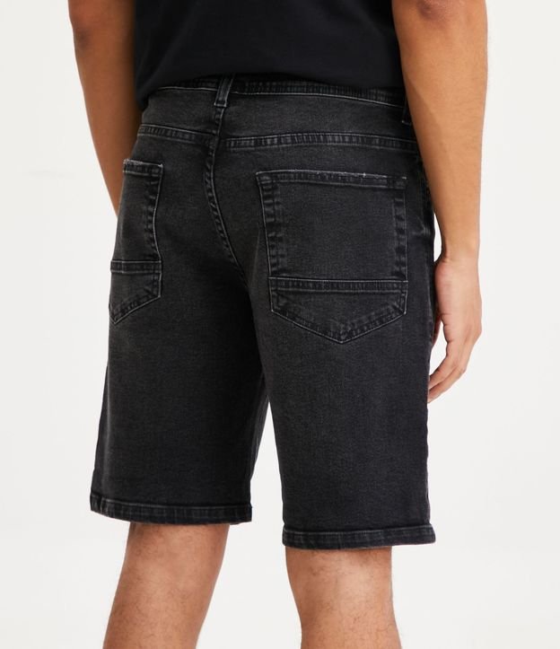 Bermuda Skinny Jeans com Bolsos Preto 3