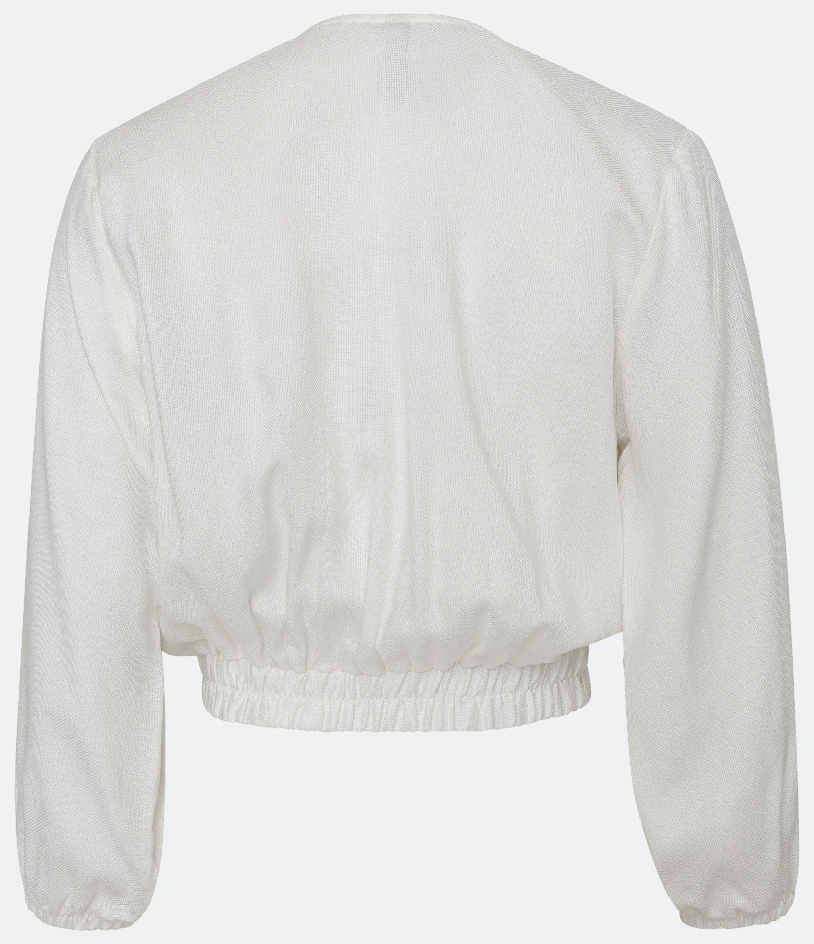 Blusa Manga Longa em Viscose com Decote Transpassado Branco Neve 2