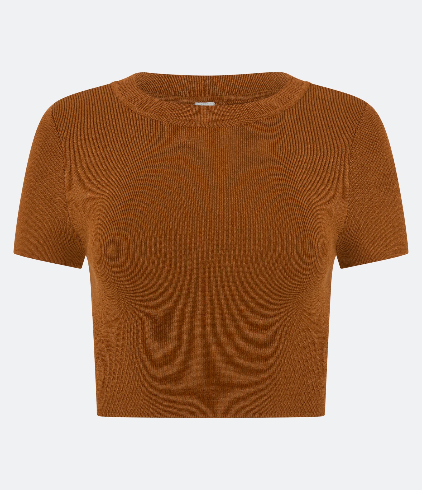 Blusa Básica Cropped Canelada em Viscose 5