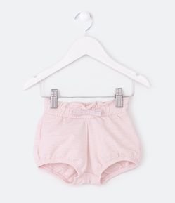 Short Infantil com Textura e Lacinho Aplicado - Tam 0 a 18 meses