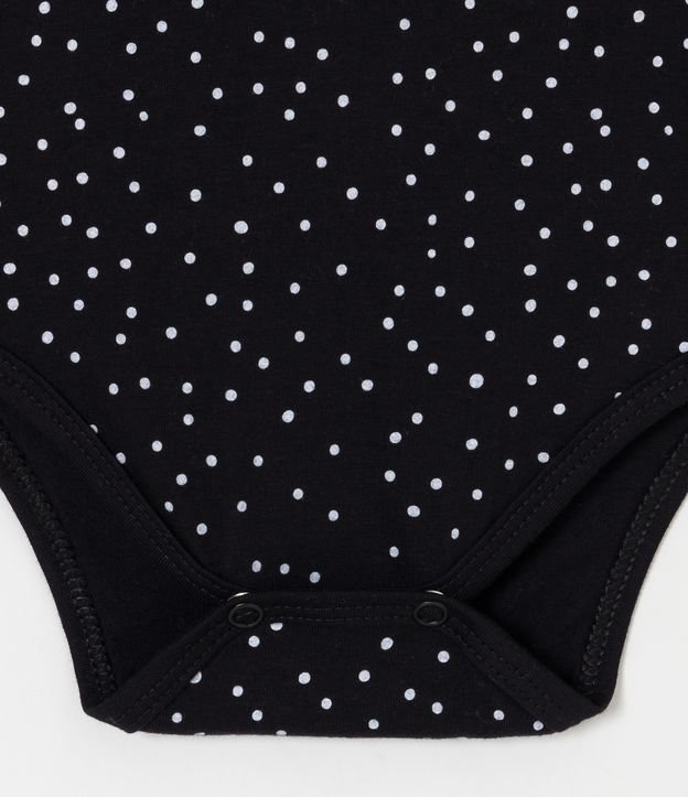 Body Infantil de Lunares con Corazón de Organza - Talle RN a 18 meses Negro 5