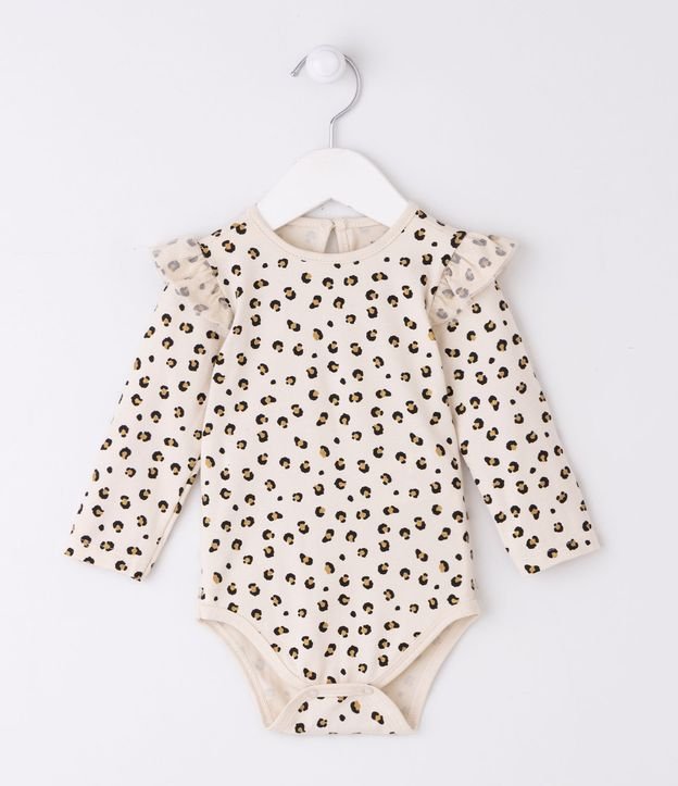 Body Infantil Estampa Animal Print Onça - Tam 0 a 18 meses