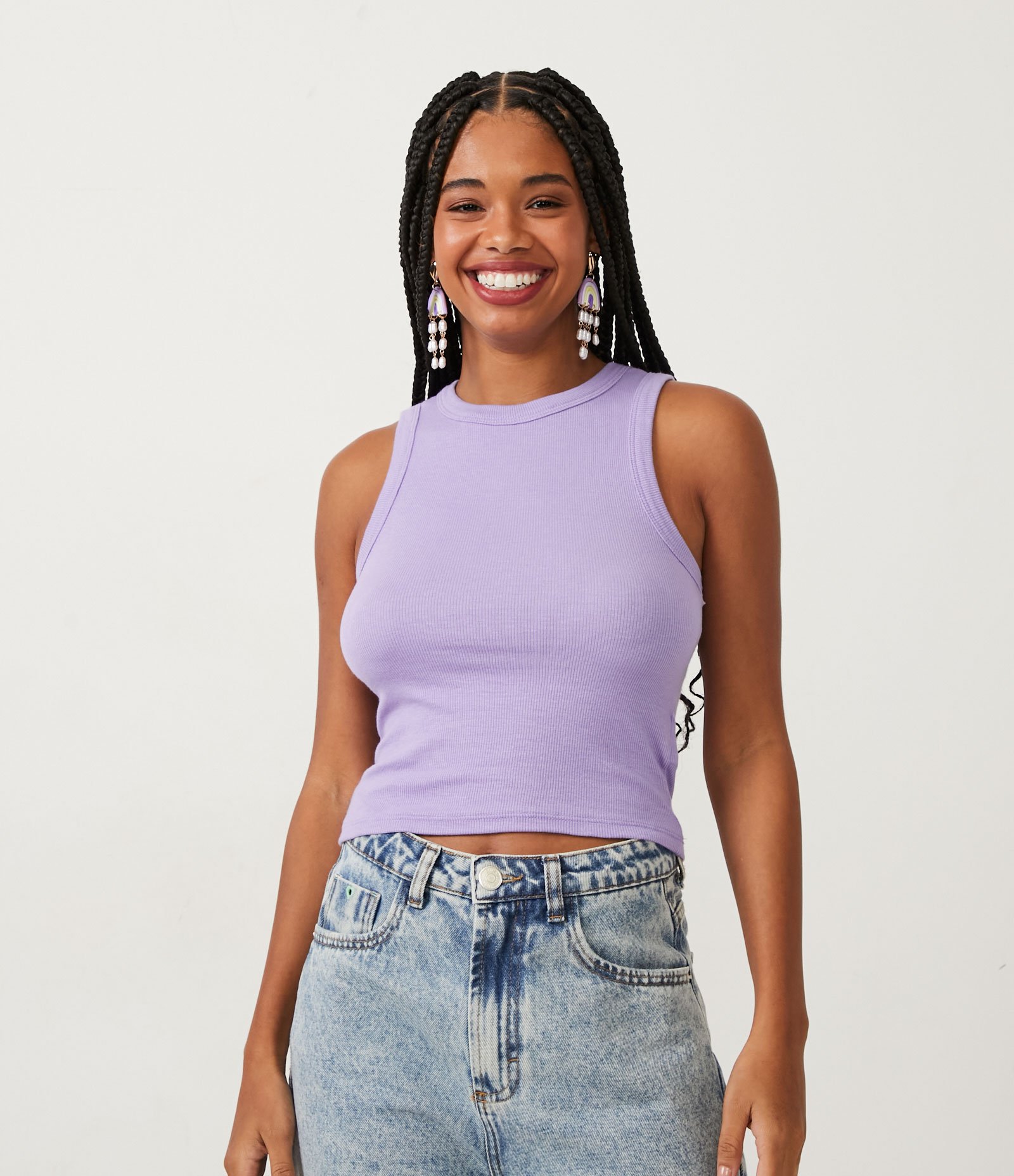 Regata Cropped Básica em Ribana Canelada 1