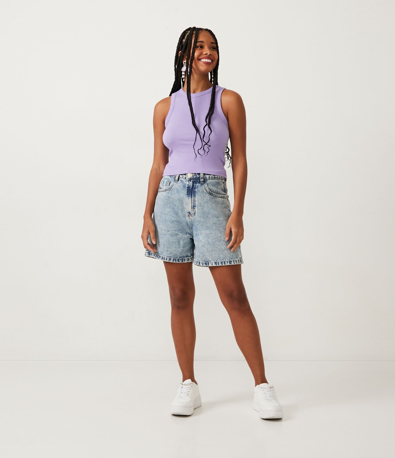 Regata Cropped Básica em Ribana Canelada 2