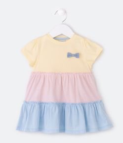 Vestido Marias Infantil com Lacinho e Calcinha - Tam 0 a 18 meses