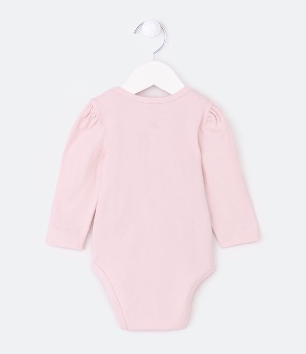 Body Infantil Dip Dye Estampado Cara de Osita - Talle 0 a 18 meses Rosado 2