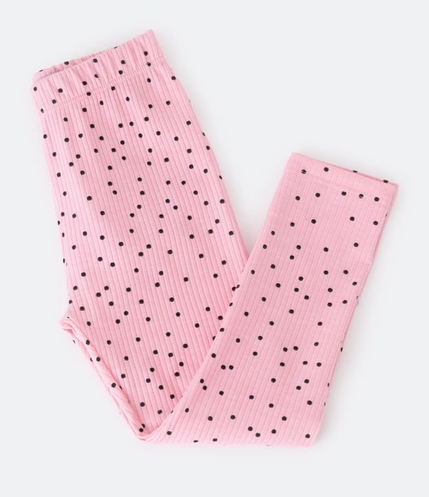 Calça Legging Infantil Canelada Rosa