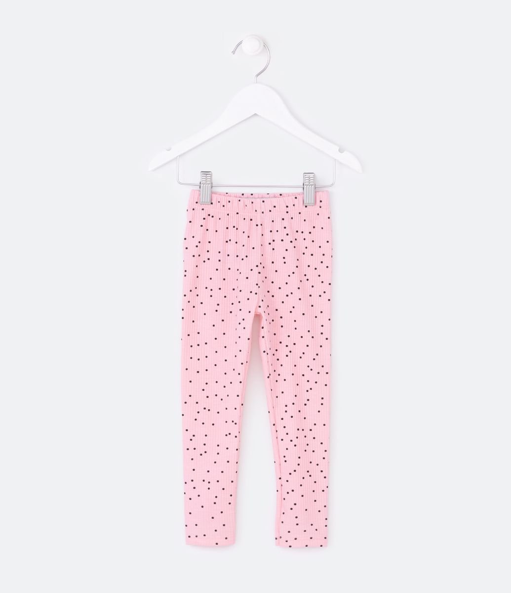 Calça Legging Infantil Oncinha - Tam 21 a 25 - Rosa - Pimpolho