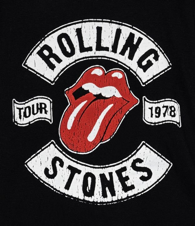 Remera Infantil Estampado Rolling Stones - Talle 5 a 14 años Negro 3