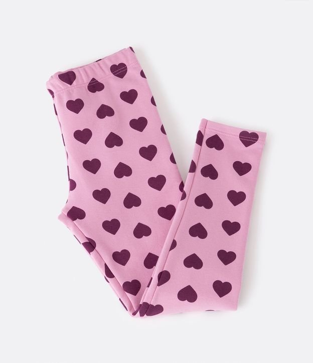 Legging infantil rosa neon dos anos 80 com estampa animal