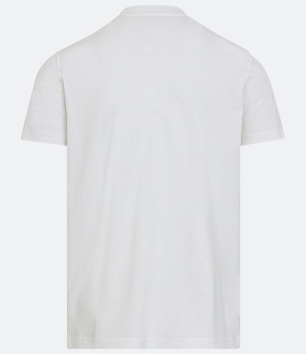 Camiseta em Meia Malha com Gola Média e Manga Curta Branco Neve 8
