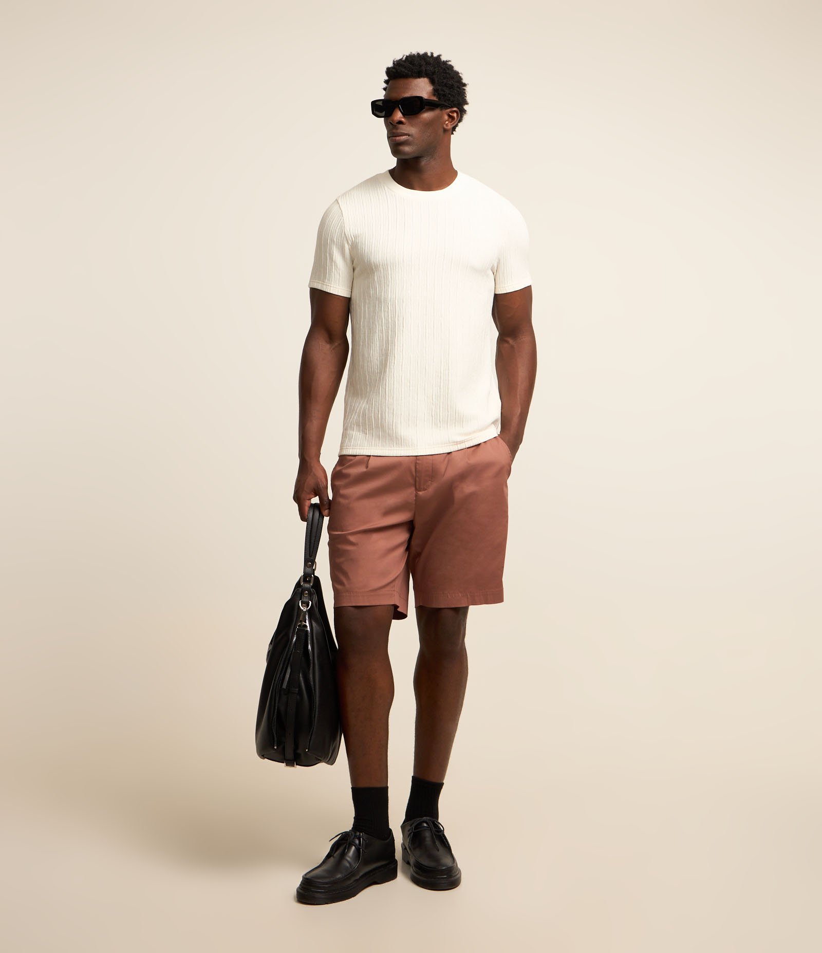 Camiseta Muscle com Textura de Listras Branco Neve 2