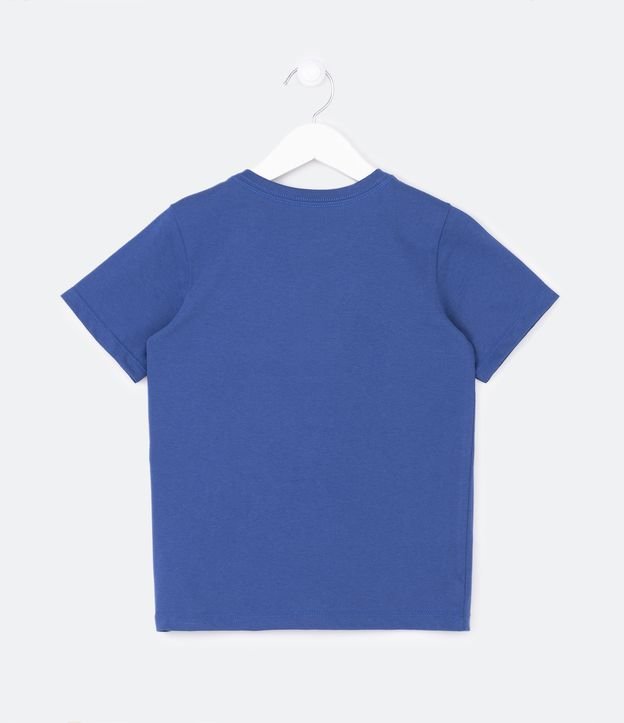 Camiseta Infantil com Estampa Authentic Games Reverso - Tam 5 a 14 Anos Azul 2