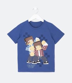 Camiseta Infantil com Estampa Authentic Games Reverso - Tam 5 a 14 Anos