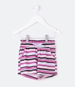Short Infantil em Cotton com Listras e Glitter - Tam 1 a 5 Anos