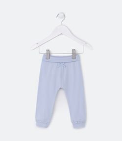 Pantalones Infantiles con Cintura Doblada y Lazo Aplicado - Talle RN a 18 meses