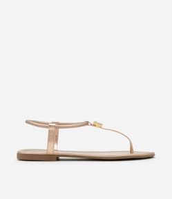 Sandália Rasteira com Tira Fina e Pedra no Topo