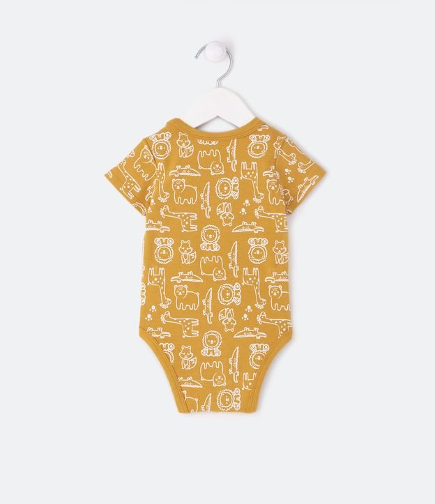 Body Infantil com Estampa Outline de Bichinhos - Tam 0 a 18 meses Amarelo 2