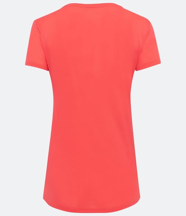 Camiseta Esportiva Básica em Poliamida com Manga Curta Laranja Coral 6