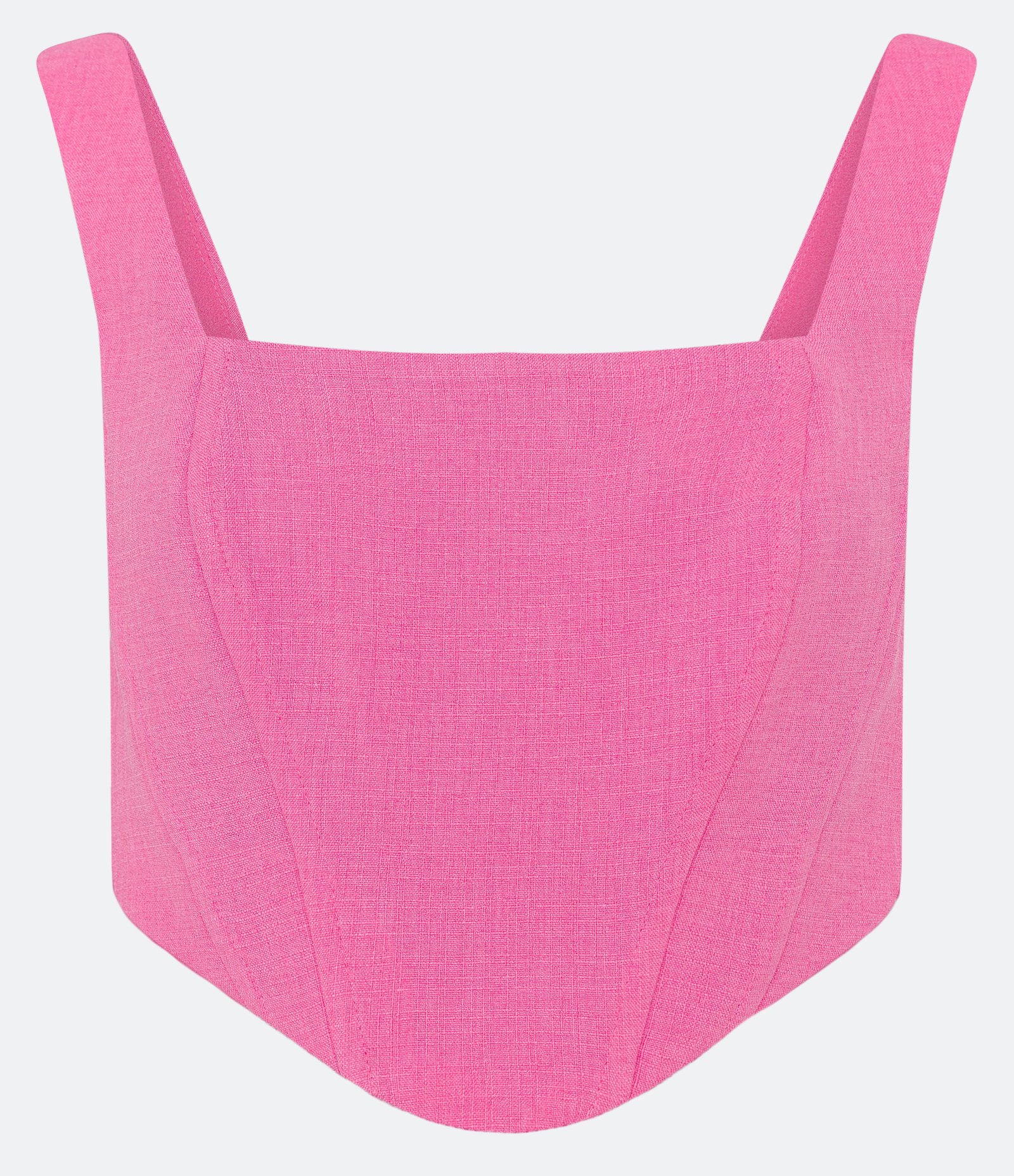 Blusinha Cropped Corset em Crepe com Lastex Rosa 4