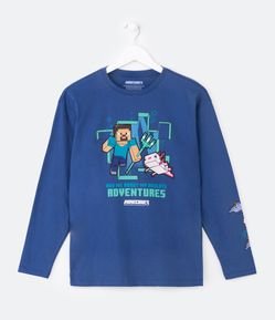 Camiseta Infantil Estampa Minecraft - Tam 5 a 14 Anos