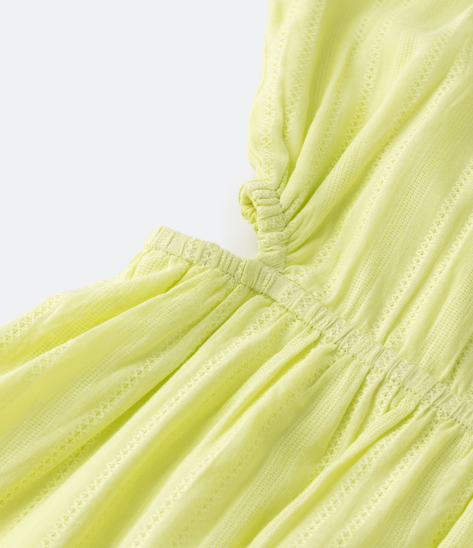 Vestido Marias Infantil em Tricoline Liso com Mordidinha Lateral Amarelo Lima 3