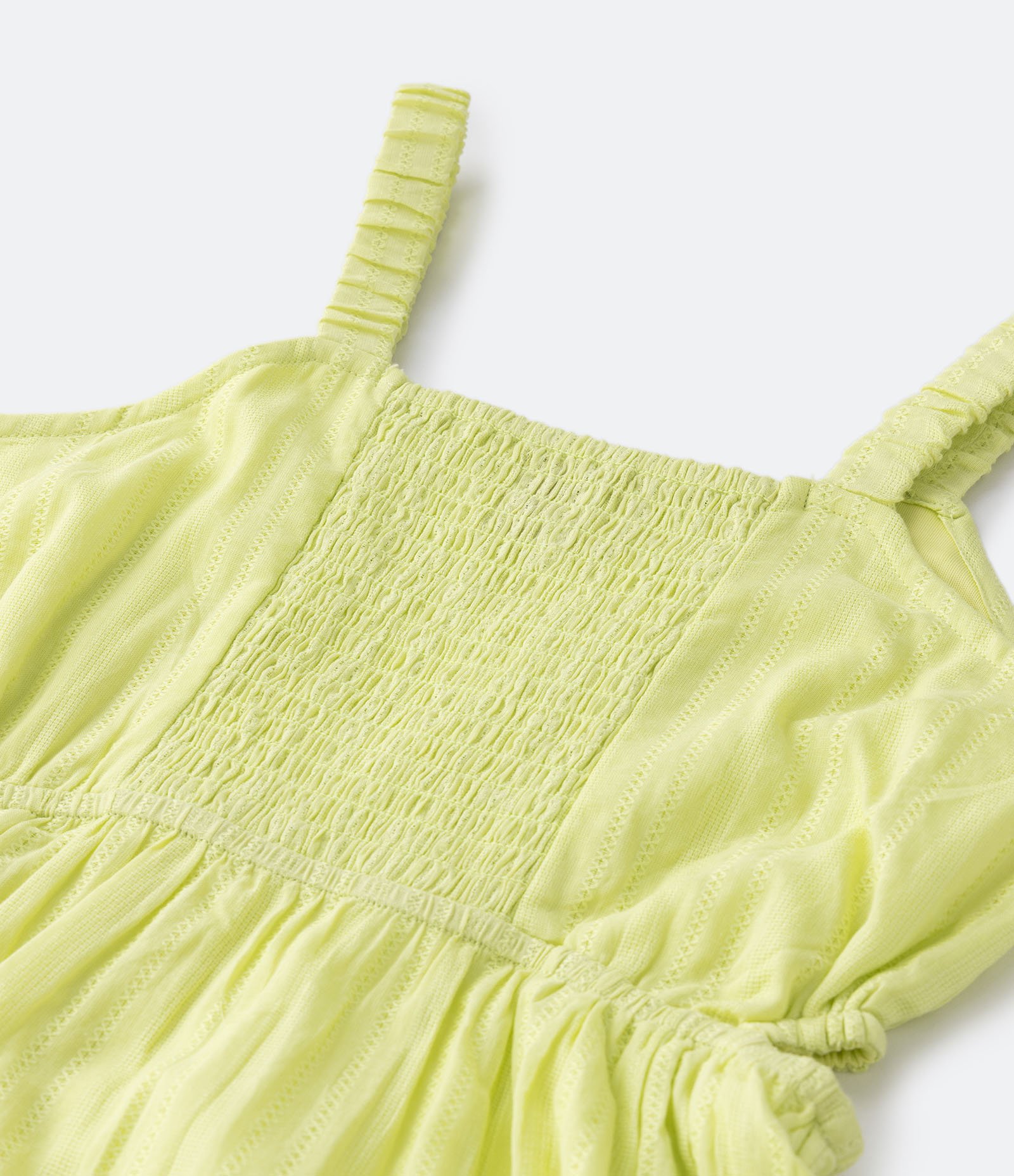 Vestido Marias Infantil em Tricoline Liso com Mordidinha Lateral Amarelo Lima 6