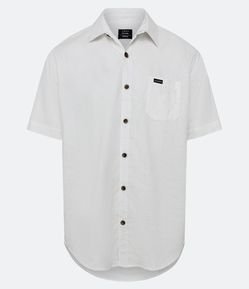 Camisa Relaxed em Cânhamo com Textura e Bolso Frontal