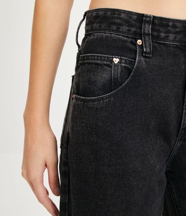Pantalón años 90 Jeans con Corazones Cutout Negro 4
