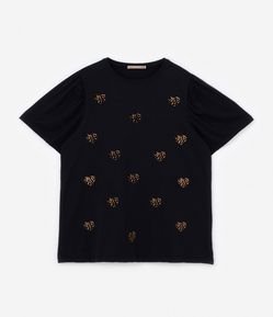 Blusa Manga Bufante e Estampa de Coração Curve & Plus Size