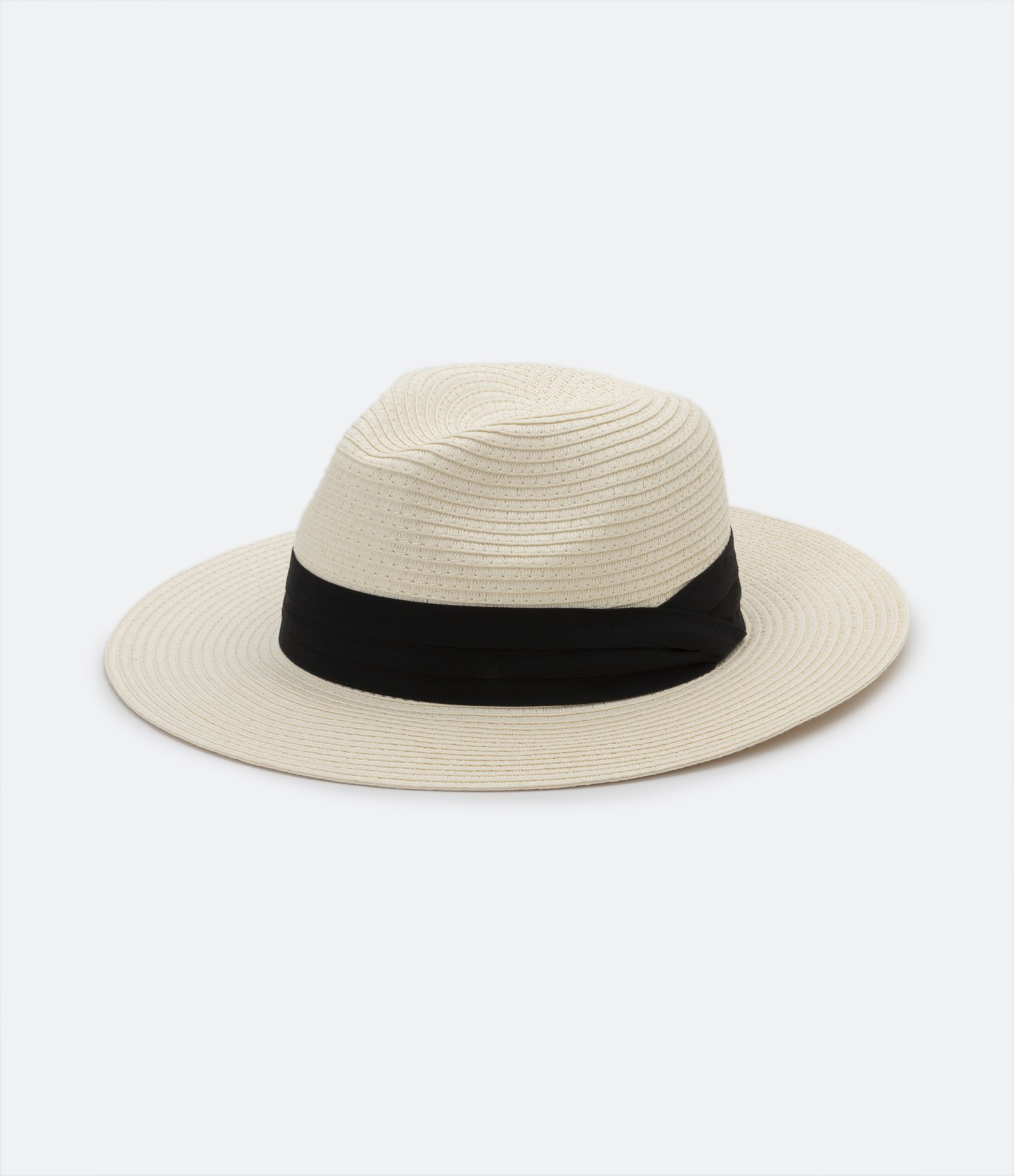 Chapéu Panamá com Aba Média e Faixa Contrastante Off White 2