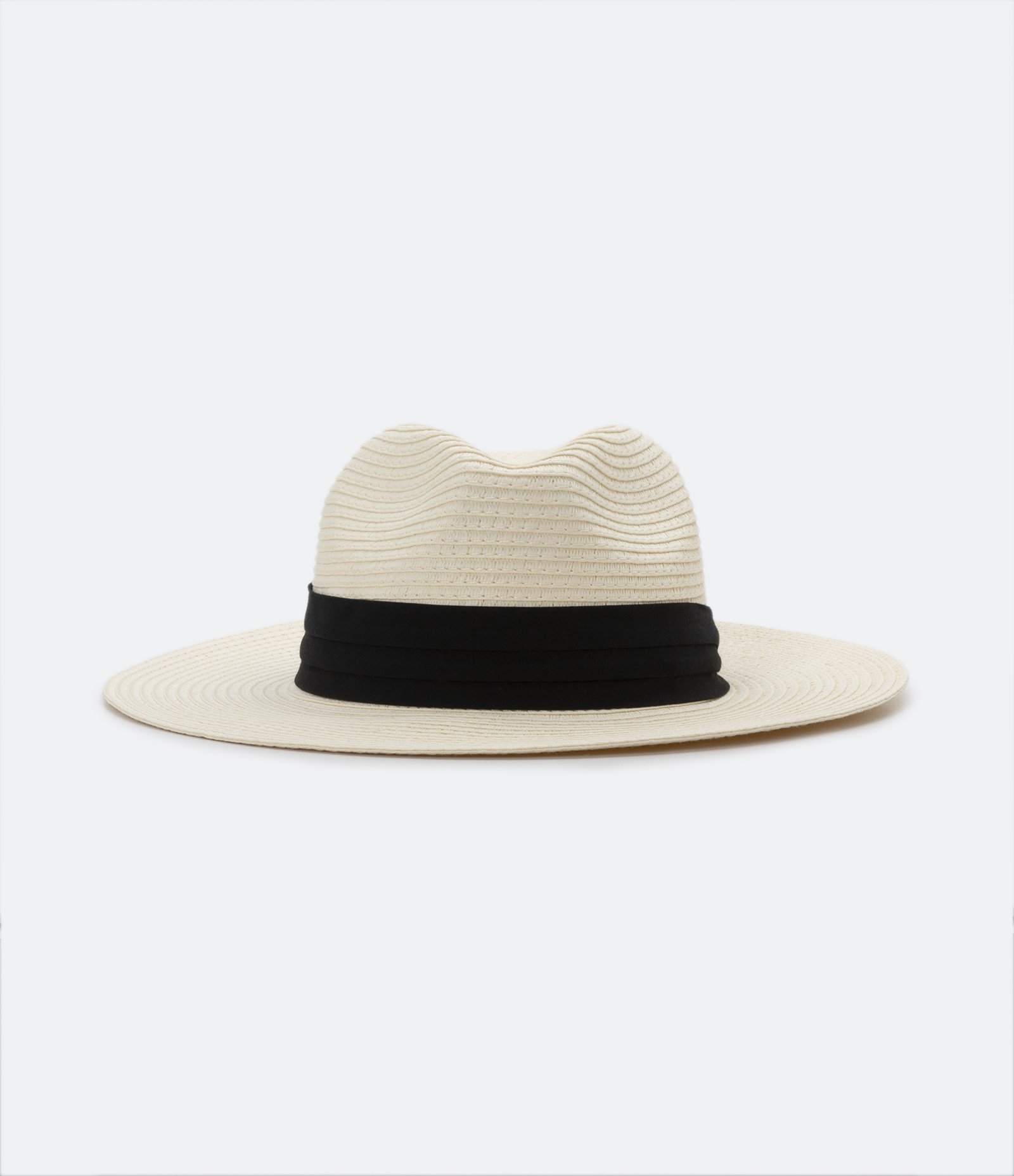 Chapéu Panamá com Aba Média e Faixa Contrastante Off White 3