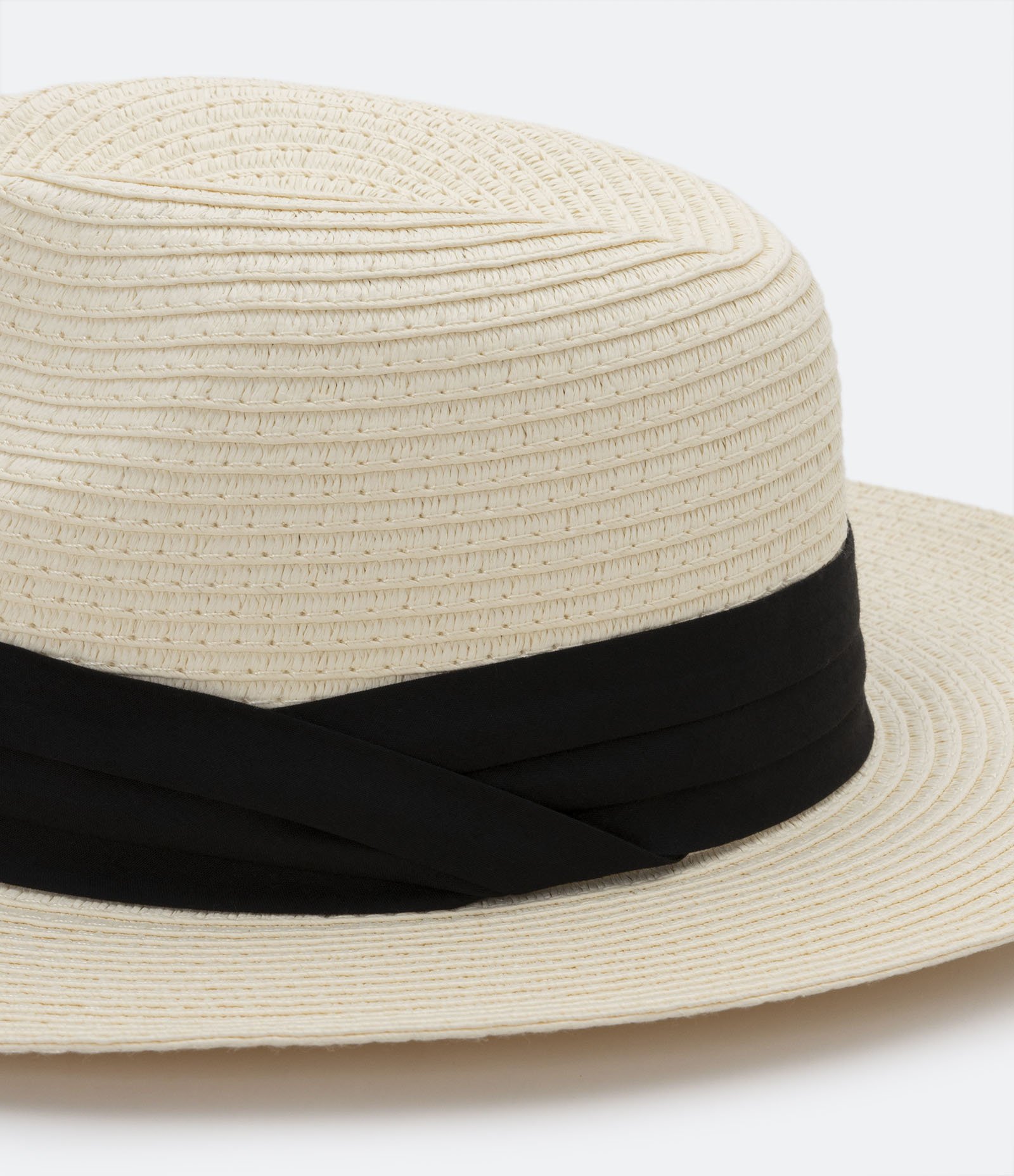 Chapéu Panamá com Aba Média e Faixa Contrastante Off White 4