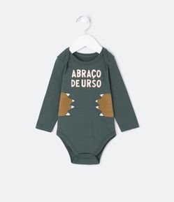 Body Infantil em Cotton com Estampa Abraço de Urso - Tam 0 a 18 meses