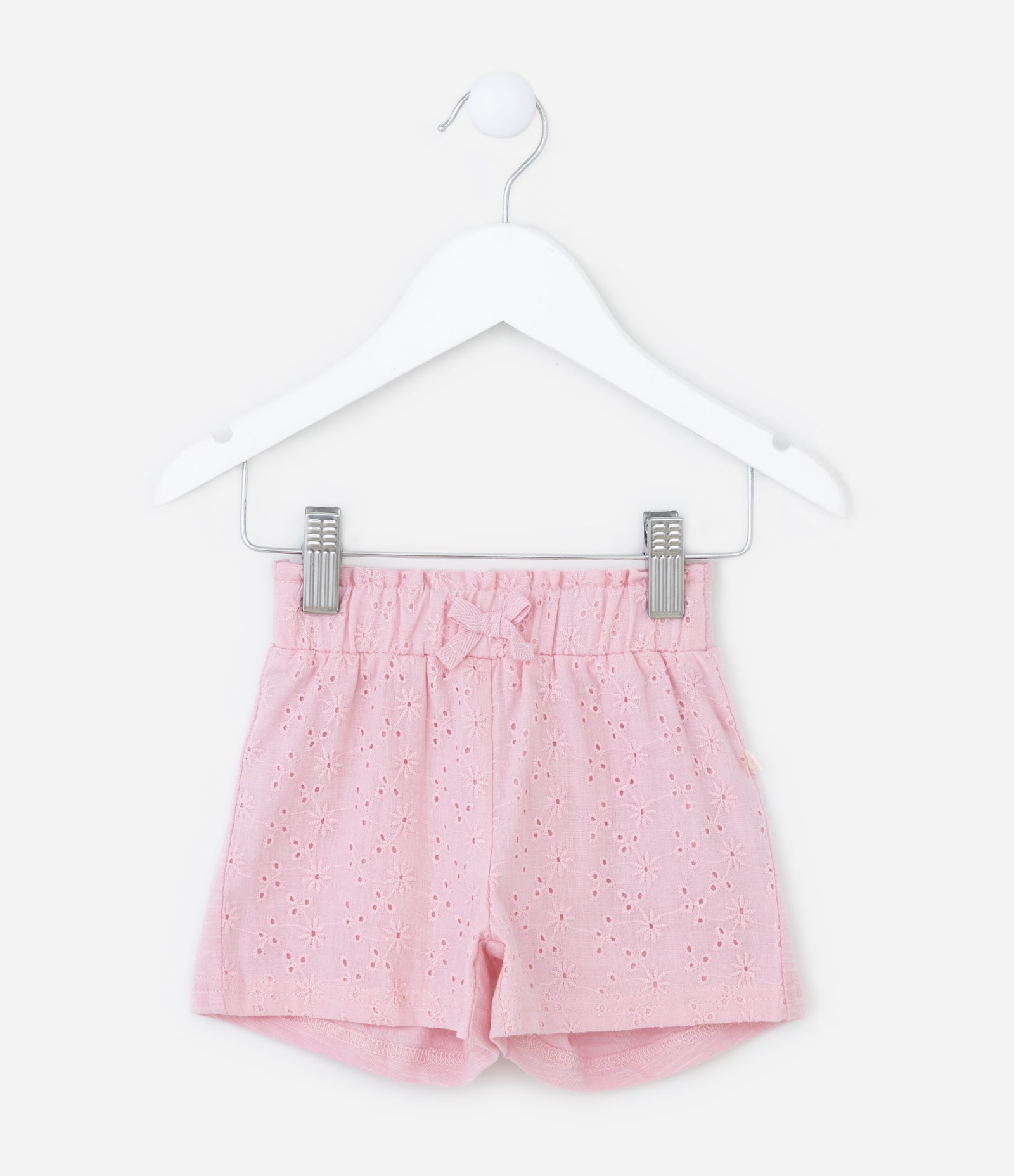 Short Infantil com Lacinho e Textura em Laise - Tam 3 a 18 meses Rosa 1
