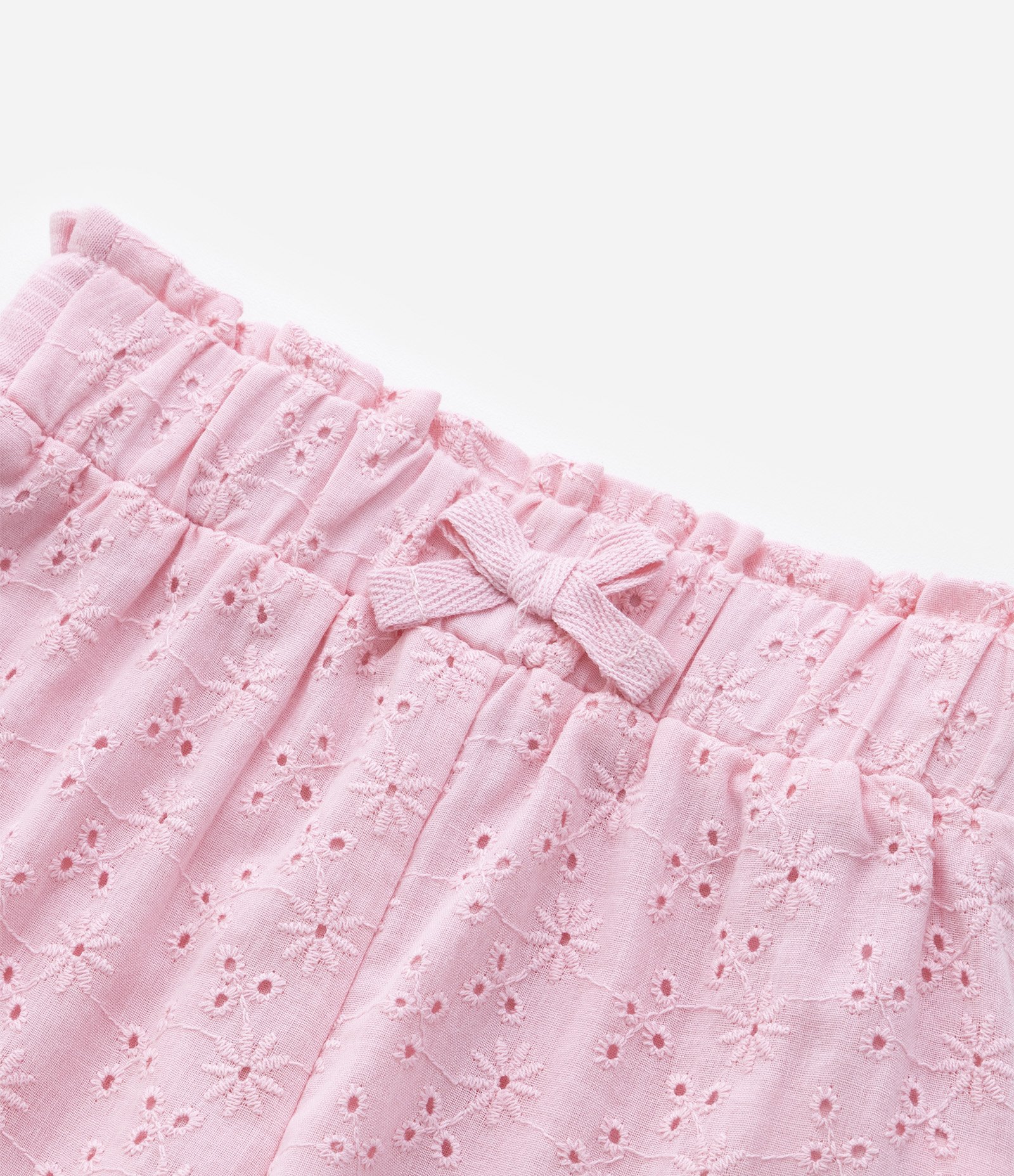 Short Infantil com Lacinho e Textura em Laise - Tam 3 a 18 meses Rosa 5