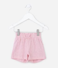 Short Infantil com Lacinho e Textura em Laise - Tam 3 a 18 meses