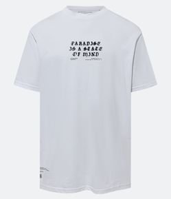 Camiseta Easy em Meia Malha com Lettering Gótico