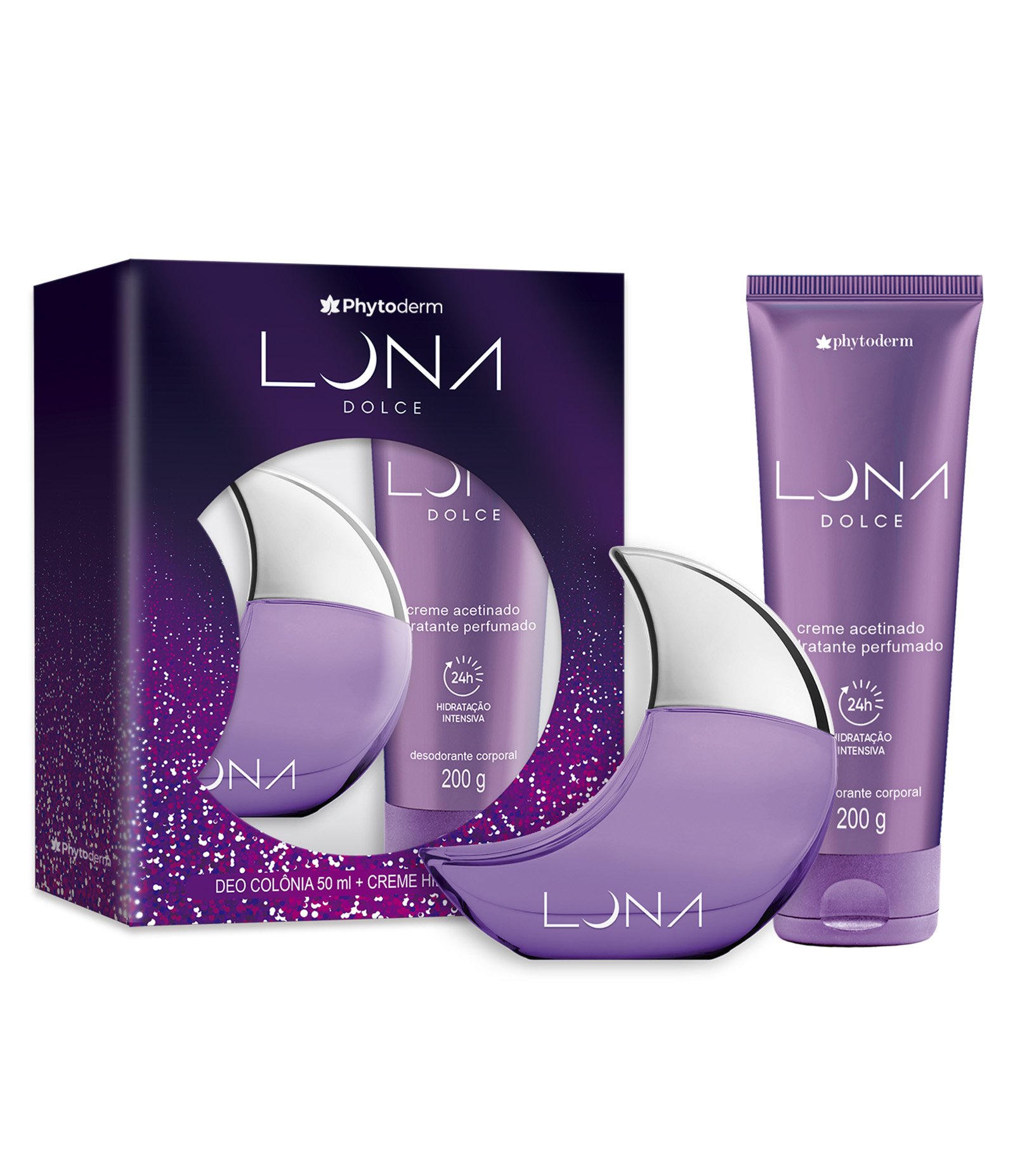 Kit Colônia Phytoderm Luna Dolce 50ml + Creme Acetinado 200g KIT 1