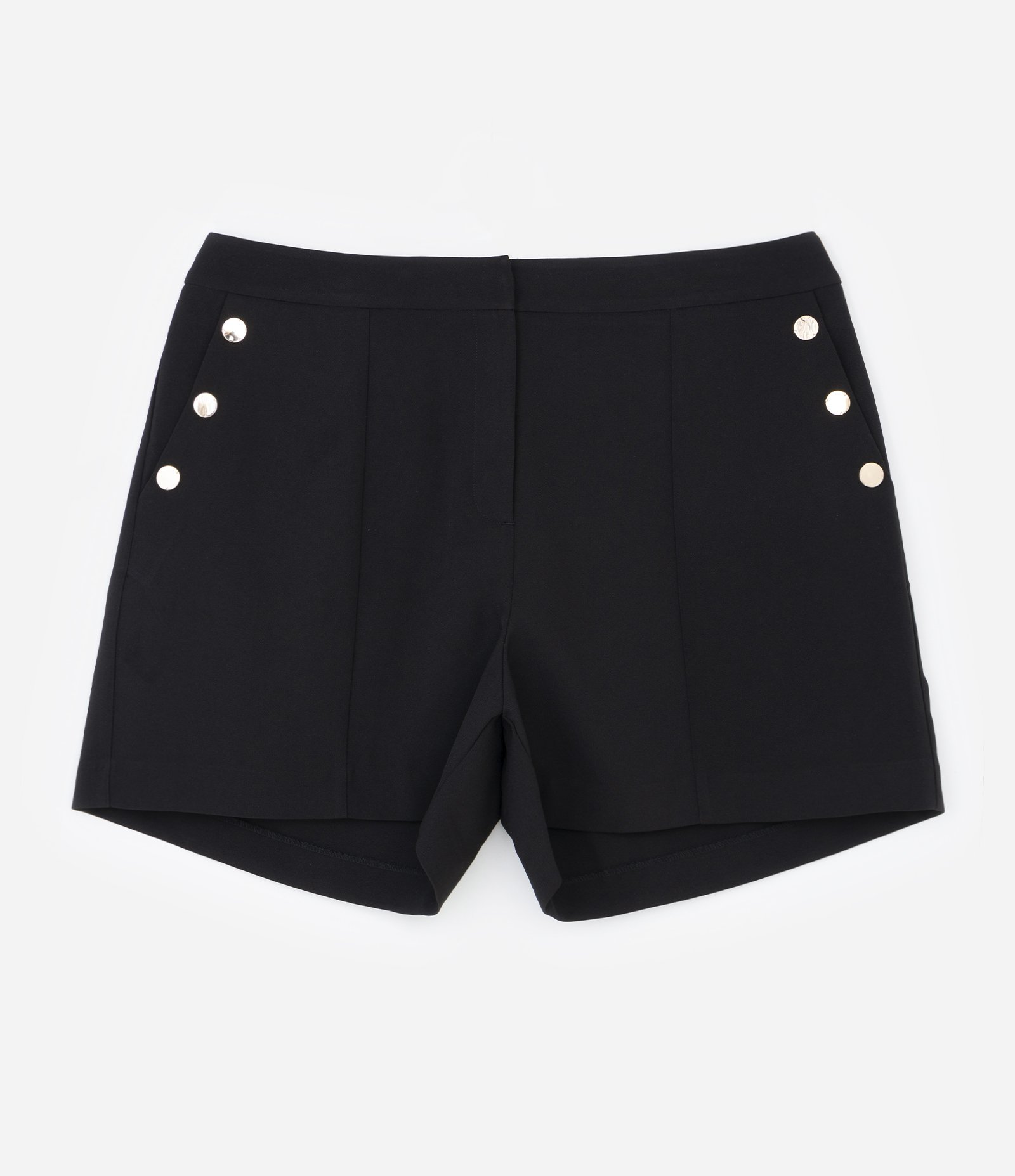 Bermuda em Crepe com Detalhe de Botões nos Bolsos Curve & Plus Size Preto 6