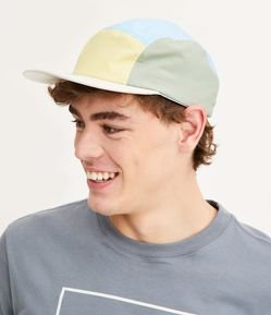 Boné Aba Reta com 05 Panel e Recortes Color Block