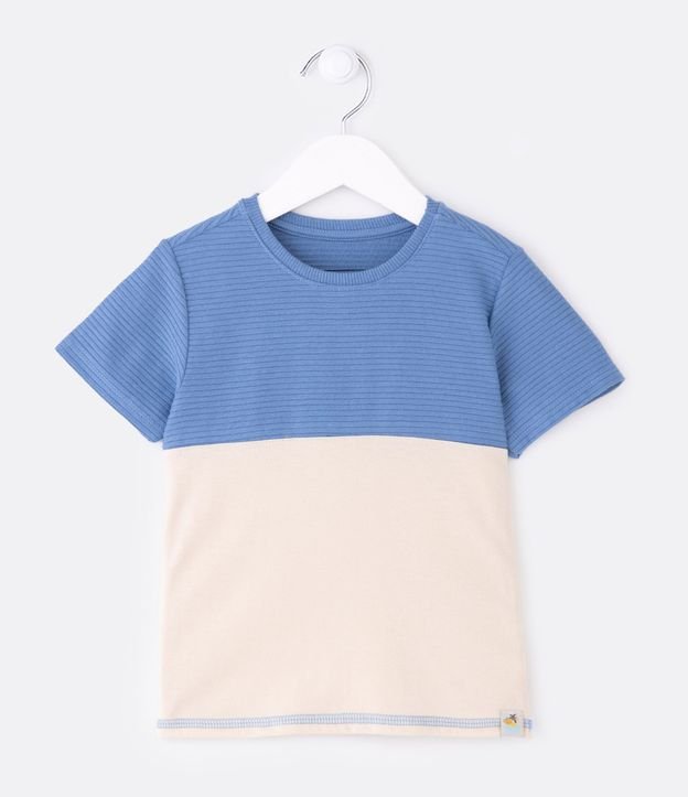 Camiseta Infantil com Recorte Texturizado - Tam 1 a 5 Anos