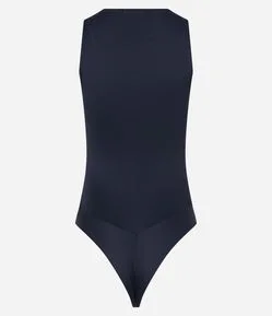 Body Básico em Poliamida com Gola Redonda