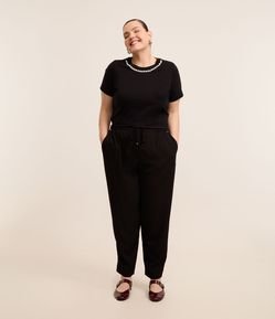 Calça Fluida com Elástico e Amarração Curve & Plus Size