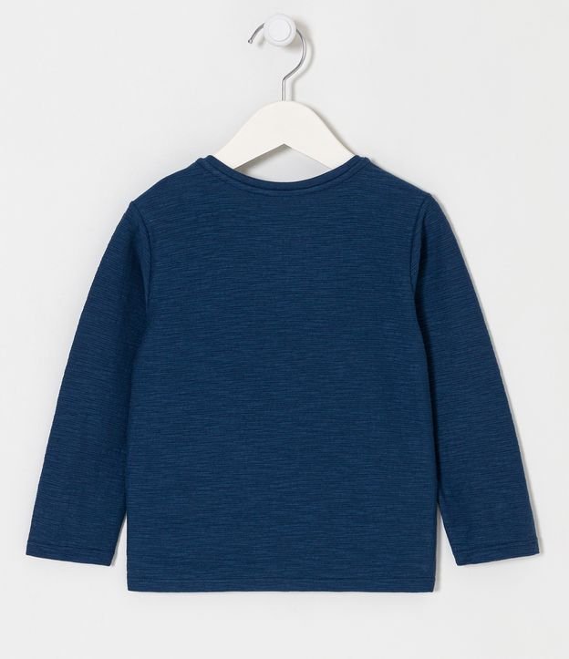 Remera Infantil con Bolsillo y Estampado Perrito Interactivo - Talle 1 a 5 años Azul 2