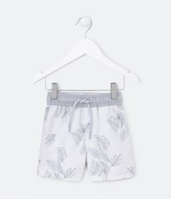 Bermuda de Banho Infantil com Estampa de Folhagem - Tam 1 a 5 Anos