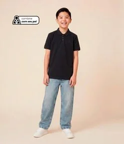 Camiseta Polo Infantil em Malha Piquet - Tam 5 a 14 anos