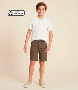 Camiseta Polo Infantil em Malha Piquet - Tam 5 a 14 anos